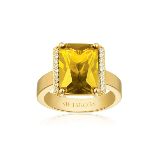 Sif Jakobs Jewellery - Ring Roccanova X-Grande vergoldet mit gelbem und weissen Zirkonia - 52 - 16.50 mm - Beautiful Joy