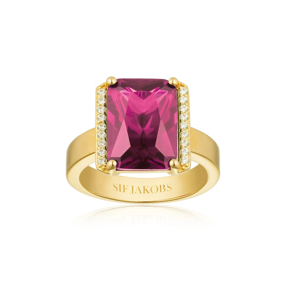 Sif Jakobs Jewellery - Ring Roccanova X-Grande vergoldet mit pinken und weissen Zirkonia - 52 - 16.50 mm - Beautiful Joy