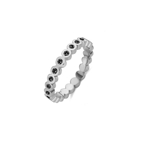 Melano Jewelry - Ring Wave cz Black - Silber - Beautiful Joy