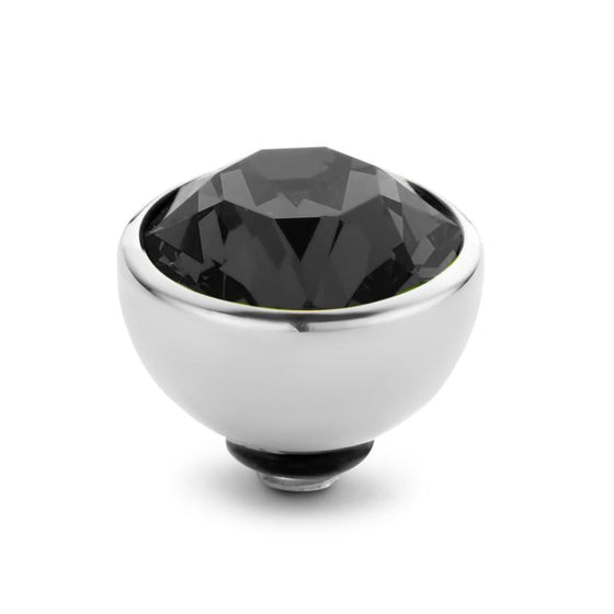 Melano Jewelry - Wechselstein Basic CZ Twisted 8mm - Transparent Black - Beautiful Joy
