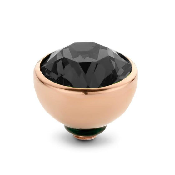 Melano Jewelry - Wechselstein Basic CZ Twisted 8mm - Transparent Black - Beautiful Joy
